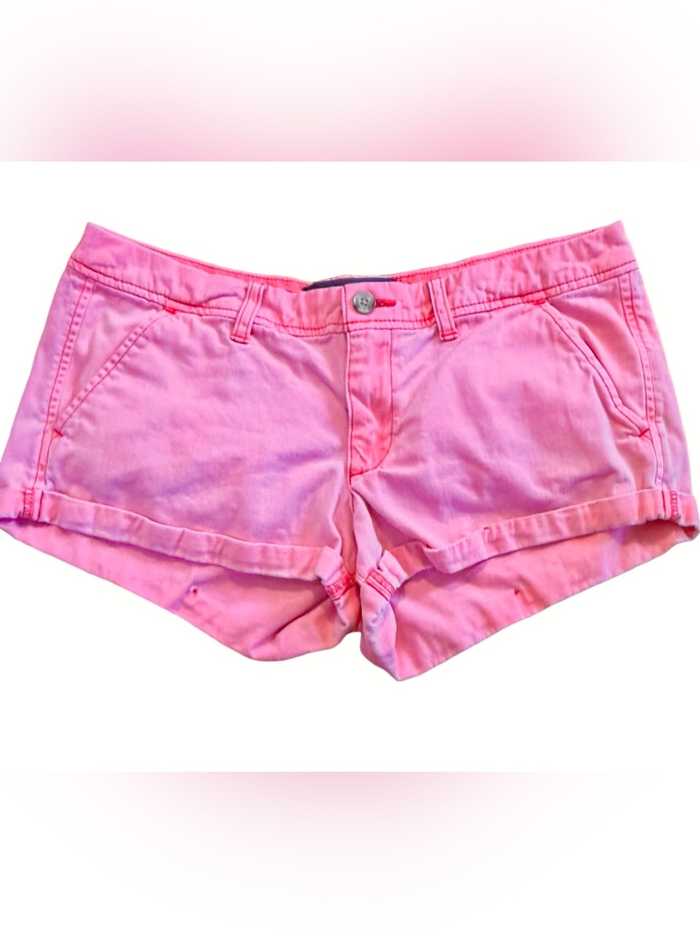 Abercrombie & Fitch Neon Pink Rolled Hem Shorts W30